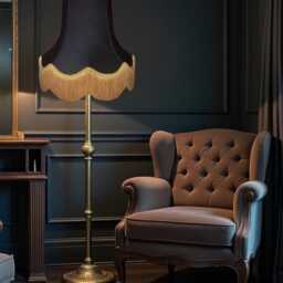 Traditional Black Fabric Lampshade Handmade For Table & Floor Standard Lamp Bases, Wall Light Fixtures, Ceiling Pendant Fittings - thumbnail 2