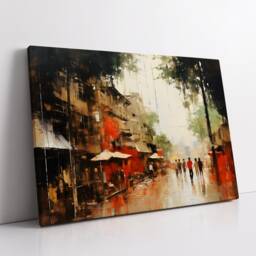 Bangkok Street Inspired Thailand Landmark Oil Painting Watercolor Wall Art Framed Calming Canvas Poster Print Home/Office Room Decor Gifts - thumbnail 2