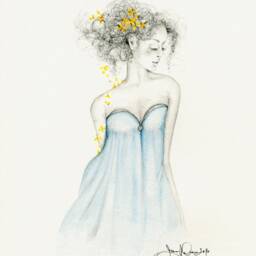 African American Woman Art Original Watercolor Painting, Fashion Wall Art - 11x14 - thumbnail 3