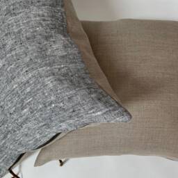 Natural Linen Pillow Cover Tan Exposed Zipper-Leather Pull 14x24 20x20 22x22 24x24 High Quality Housewarming Gift 100% - thumbnail 3