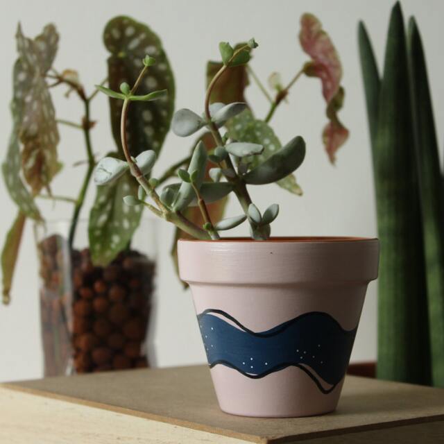 Hand Painted Terracotta Plant Pot Customizable With Drainage - image 1