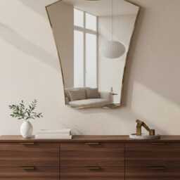 Classic Shield Mirror - Handmade Irregular Vanity - thumbnail 3