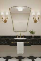 Classic Shield Mirror - Handmade Irregular Vanity - thumbnail 1