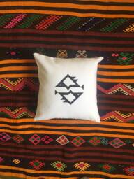 Pisces Gift, Zodiac Sign, Astrology Pillow, Horoscope Cushion, Embroidered Cover, Authentic Symbol, Birthday Present For Her - thumbnail 1