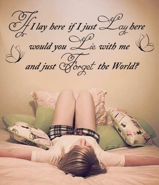 If I Lay Here Vinyl Wall Decal, Snow Patrol Song Quote - image 1