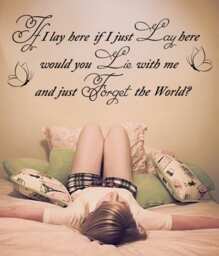 If I Lay Here Vinyl Wall Decal, Snow Patrol Song Quote - thumbnail 1