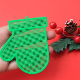 Bioplastic Ornament To Cross Stitch, Diy Ornaments, Christmas Ornament, Needlepoint Sustainable Gift, Plastic Canvas - thumbnail 4
