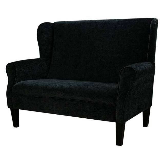 2 Seater Modern Wingback Armchair Black Marl Sofa Handmade - Manhattan Fabric British Bespoke Made - image 1