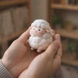 Hand Carved Wooden Bunny Farm Animal Figurines - Cow Hamster Sheep Ornament Cute Decor Nursery Gift Personalized Option - thumbnail 4