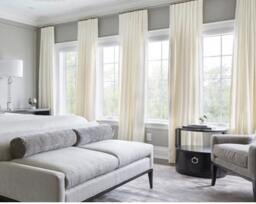 Pair Of White Velvet Curtains, Bedroom Living Room Off Curtains - thumbnail 1