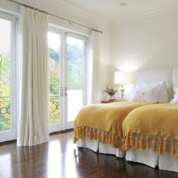 Pair Of White Velvet Curtains, Bedroom Living Room Off Curtains - thumbnail 3