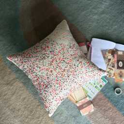 Sequin Embroidered Abstract Pattern, Pink Art Silk, 24x24/26x26 Modern Euro Sham - Wonderland Dust - thumbnail 3