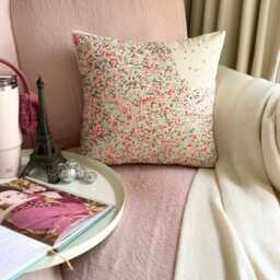 Sequin Embroidered Abstract Pattern, Pink Art Silk, 24x24/26x26 Modern Euro Sham - Wonderland Dust - thumbnail 2