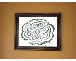 Verona Clover Labyrinth Art Print Peacock Feather Design - 8x10 Metallic Paper - thumbnail 1