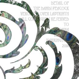 Verona Clover Labyrinth Art Print Peacock Feather Design - 8x10 Metallic Paper - thumbnail 2