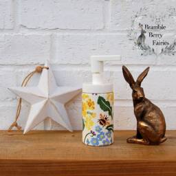 Soap Dispenser Emma Bridgewater Forget Me Not Primrose Ladybird Bees Hand Wash Glass Handmade - thumbnail 2