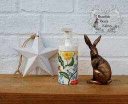 Soap Dispenser Emma Bridgewater Forget Me Not Primrose Ladybird Bees Hand Wash Glass Handmade - thumbnail 1
