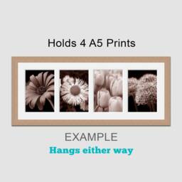 Multi Photo Picture Frame - Holds 4 A5 Prints Or Photos in A 20mm Oak Veneer Wood - thumbnail 3