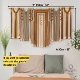 Extra Large Macrame Wall Hanging, Bohemian Decoration, Woven Mural, Housewarming Gift, Headboard - thumbnail 2