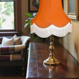 Traditional Burnt Orange Fabric Lampshade Handmade For Table & Floor Standard Lamps Shades, Wall Lights, Ceiling Light Pendants - thumbnail 2