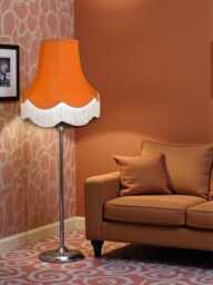 Traditional Burnt Orange Fabric Lampshade Handmade For Table & Floor Standard Lamps Shades, Wall Lights, Ceiling Light Pendants - thumbnail 1