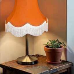 Traditional Burnt Orange Fabric Lampshade Handmade For Table & Floor Standard Lamps Shades, Wall Lights, Ceiling Light Pendants - thumbnail 3