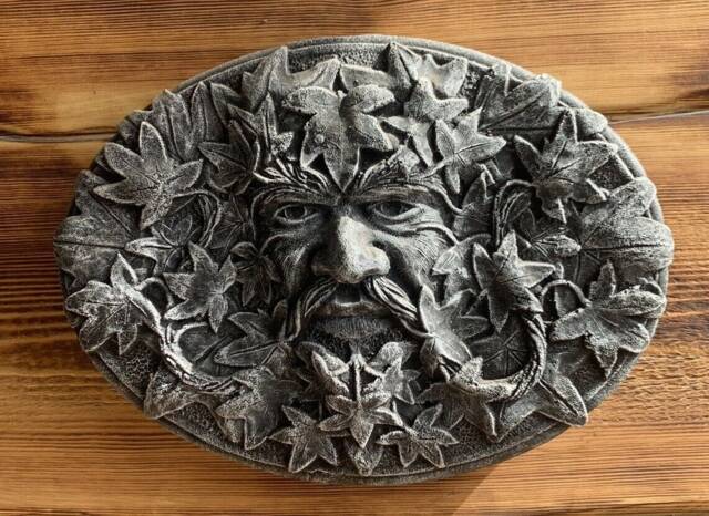 stone Garden Tree Man Green Wall Plaque Hanging Highlighted Ornament - image 1