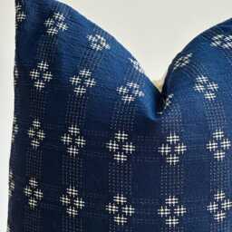 Indigo Hmong Pillow Cover Vintage Batik, Bohemian Decor - thumbnail 2