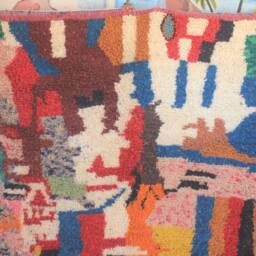 Colorful Moroccan Rug, Custom Fabulous Boujad Abstract Multicolored Carpet, Handmade Bohemian Rug - thumbnail 2