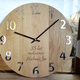 Large Wall Clock With Mirror Numbers Personalization On The Occasion Of Name-Day, Anniversary Birth, Wedding 40cm/16 - thumbnail 2