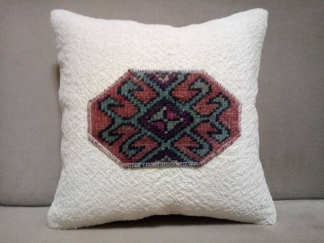Anatolian Pillow Cover 16x16 Inches Turkish Cotton Kilim Lumbar Sofa Home Decoration Pillow Decorative Cushion - image 1