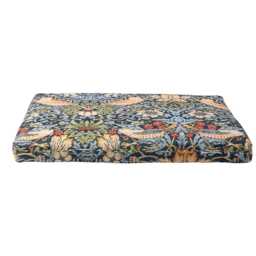 "William Morris Strawberry Thief Tapestry Firm Foam Seat Pad in Blue. Versatile Chair Pad. Perfect For Garden Furniture 16"" X 1.5" - thumbnail 2