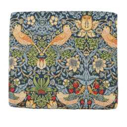 "William Morris Strawberry Thief Tapestry Firm Foam Seat Pad in Blue. Versatile Chair Pad. Perfect For Garden Furniture 16"" X 1.5" - thumbnail 3