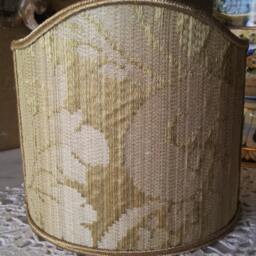 Pair Of Clip-On Shield Shades Rubelli Olive Green Ruzante Silk Damask Fabric Mini Lampshade - Handmade in Italy - thumbnail 4