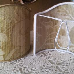 Pair Of Clip-On Shield Shades Rubelli Olive Green Ruzante Silk Damask Fabric Mini Lampshade - Handmade in Italy - thumbnail 2