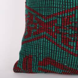 Vintage Turkish Kilim Pillow Cover 16'' Handwoven Wool Throw - thumbnail 2