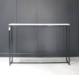 Metal Console Table Radiator Cover Mild Steel Frame & Stone Worktop