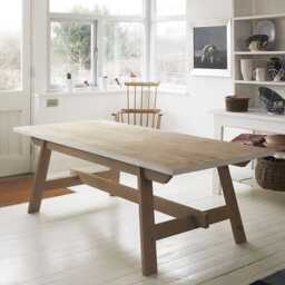 Reclaimed Wood Dining Table & Bench Set Rustic Farmhouse Style - thumbnail 1