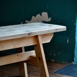 Reclaimed Wood Dining Table & Bench Set Rustic Farmhouse Style - thumbnail 4