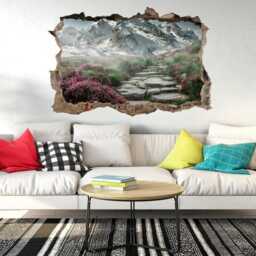 Mountain View Wall Decal 3D Window Effect Poster - 45cm X 60cm - thumbnail 2