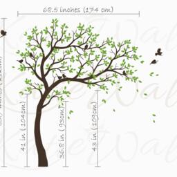 Wall Decal Large Tree Decals Huge Tree Decal Nursery With Birds Mural Removable Vinyl Wall Sticker 032R - thumbnail 2