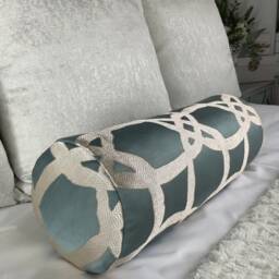 "Duck Egg Bolster Cushion 16""x6" - thumbnail 3