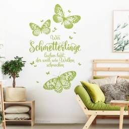 Wall Sticker Saying Quotes Whoever Hears Butterflies Laugh Knows What Clouds Taste Like Novalis Wall Tattoo Ws24B