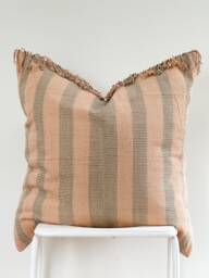 "Handwoven Hemp Pillow Cover Vintage Karen Tribal Design - 26"" X 26" - thumbnail 1