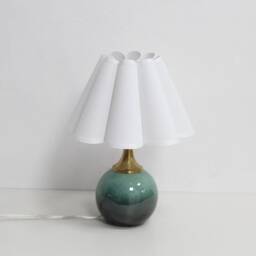 Handmade White Fabric Lamp With Ceramic Base-11# - thumbnail 2