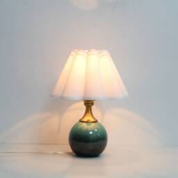 Handmade White Fabric Lamp With Ceramic Base-11# - thumbnail 4