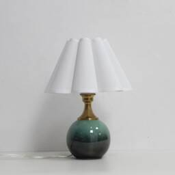 Handmade White Fabric Lamp With Ceramic Base-11# - thumbnail 3