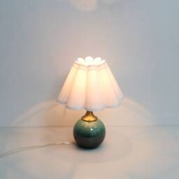 Handmade White Fabric Lamp With Ceramic Base-11# - thumbnail 1