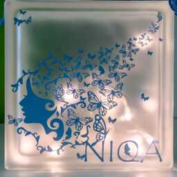 Girl Butterflies Nightlight, Glass Light Block, Personalised Keepsake Gift - thumbnail 2