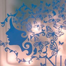 Girl Butterflies Nightlight, Glass Light Block, Personalised Keepsake Gift - thumbnail 3